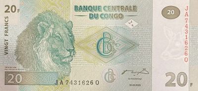 Конго, Банкнота 20 франков 2003 г.
