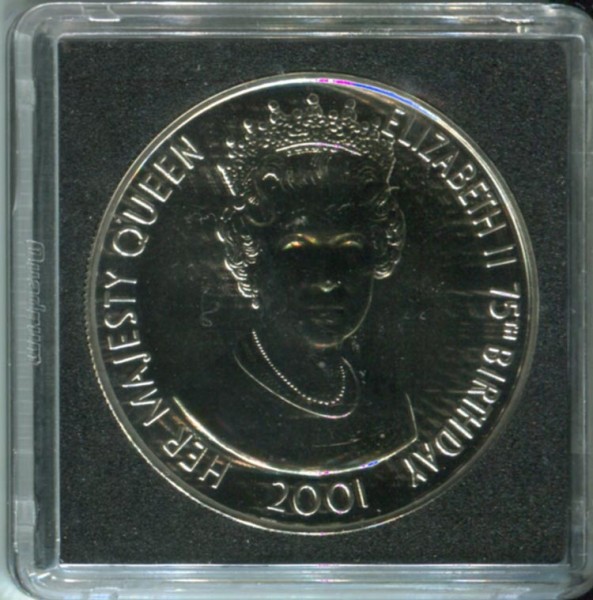 Тристан-да-Кунья, 1 крона 75-летие Елизавета II 2001 г.