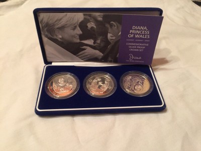 Великобритания, набор монет 5 фунтов 2002 г. Принцесса Диана