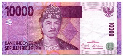 Банкнота Индонезия 10000 рупий 2009 год.