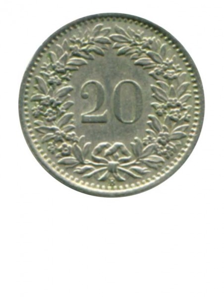 Швейцария 20 раппен 1969 г.
