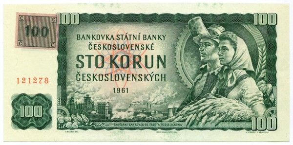 Банкнота Чехословакия 100 крон 1961 год.
