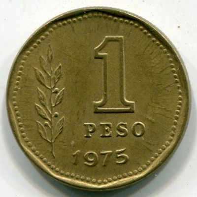 Монета Аргентина 1 песо 1975 год.