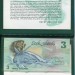 Острова Кука, банкнота 3 доллара Обнаженная Ина, плывущая на акуле 1987 г.