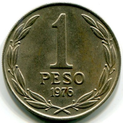 Монета Чили 1 песо 1976 год.