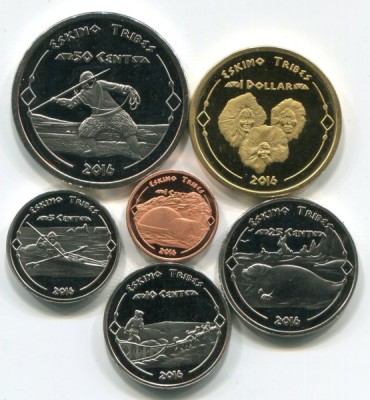 США набор из 6-ти монет 2016 год. Резервация Эскимосов