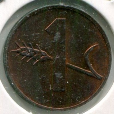 Монета Швейцария 1 раппен 1970 год.
