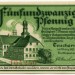 Банкнота город Тойхерн 25 пфеннигов 1921 год.