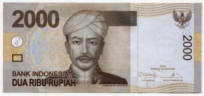 Банкнота Индонезия 2000 рупий 2013 год.
