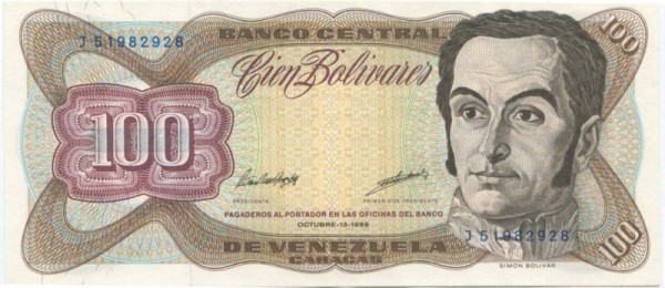 Венесуэла 100 боливаров 1998 г.