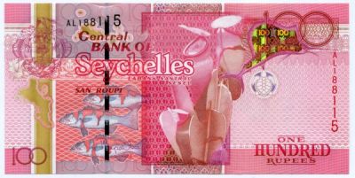 Банкнота Сейшелы 100 рупий 2011 год. 