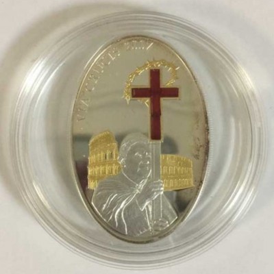 Серебряная монета 5 долларов Елизавета 2 Острова Кука 2007 год