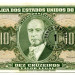 Банкнота Бразилия 10 крузейро 1967 год. Надпечатка 1 сентаво.