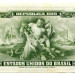 Банкнота Бразилия 10 крузейро 1967 год. Надпечатка 1 сентаво.
