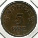 Монета Норвегия 5 эре 1953 год.