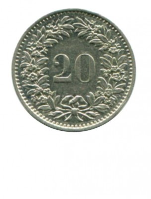 Швейцария 20 раппен 1971 г.