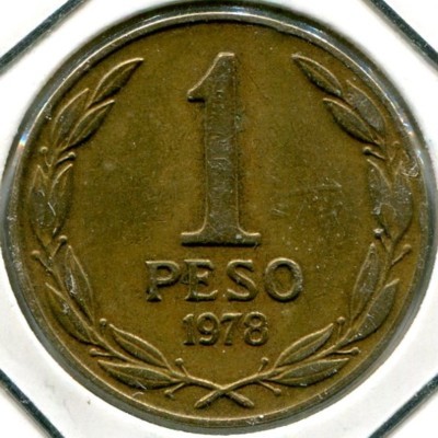 Монета Чили 1 песо 1978 год. 
