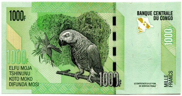 Банкнота Конго 1000 франков 2005 год.