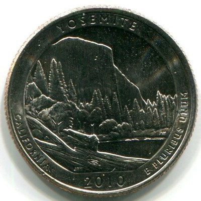 Монета США 25 центов 2010 год. Йосемитский национальный парк. D