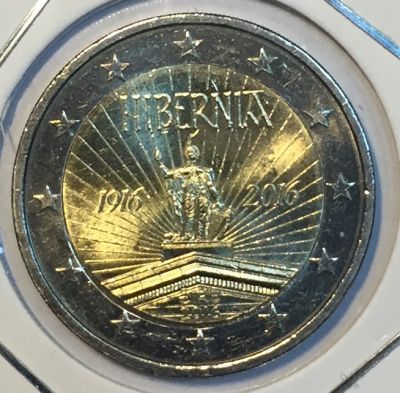 Монета Ирландия 2 евро 2016 год 100 лет независимости 