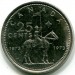Монета Канада 25 центов 1973 год. 100 лет конной полиции Канады.