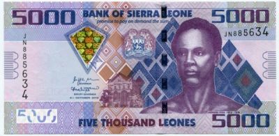 Банкнота Сьерра-Леоне 5000 леоне 2018 год.