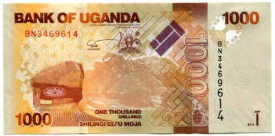 Банкнота Уганда 1000 шиллингов 2010 год.