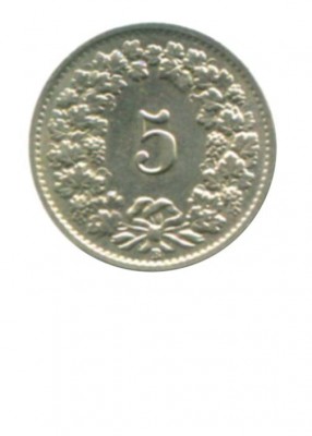Швейцария 5 раппен 1955 г.