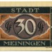 Банкнота город Майнинген 30 пфеннигов 1921 год.