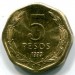 Монета Чили 5 песо 1993 год.