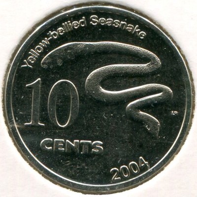 Монета Кокосовые острова 10 центов 2004 год.