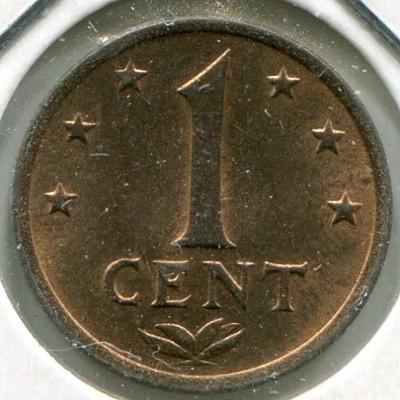 Монета Нидерландские Антилы 1 цент 1972 год.