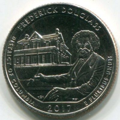 Монета США 25 центов 2017 год. Национальное историческое место Фредерика Дугласа. D