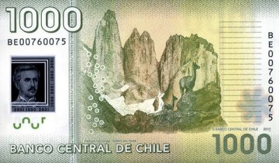 Банкнота Чили 1000 песо 2010 год.