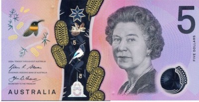 Банкнота Австралия 5 долларов 2016 год.
