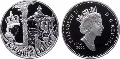 Канада, 1 доллар 2002 г. Золотой юбилей
