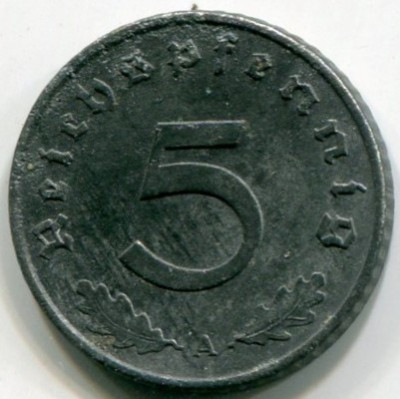 Монета Германия 5 рейхспфеннигов 1940 год. A