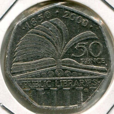 Монета Великобритания 50 пенсов 2000 год.
