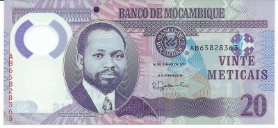 Банкнота Мозамбик  20 метикалей 2017 год