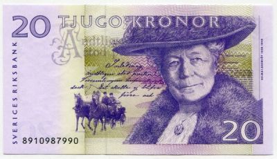 Банкнота Швеция 20 крон 2008 год.