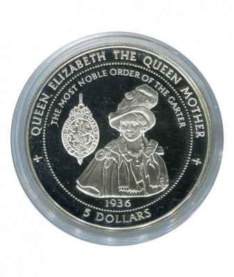 Острова Питкэрн, 5 долларов 1997 г. Королева-мать