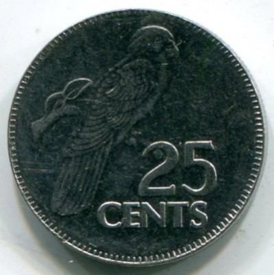 Монета Сейшелы 25 центов 2000 год.