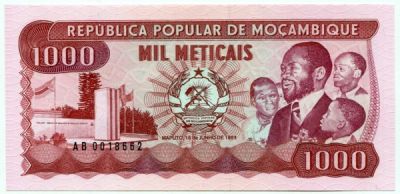 Банкнота Мозамбик 1000 метикал 1983 год.