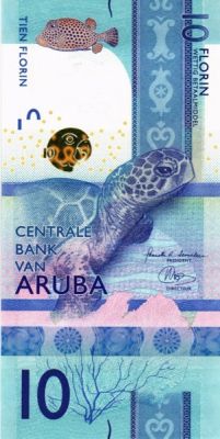 Банкнота Аруба 10 флорин 2019 год.