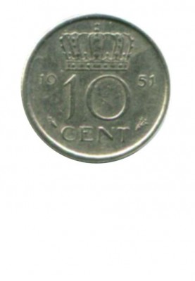 Нидерланды 10 центов 1951 г.