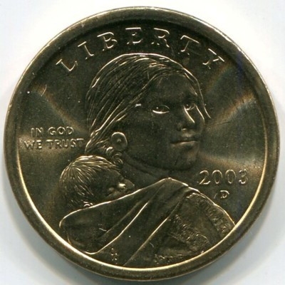 Монета США 1 доллар 2003 год. D