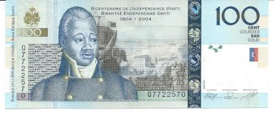 Банкнота Гаити  100 гурдов 2004 год