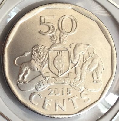 Монета Свазиленд 50 центов 2015 год