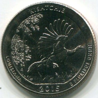 Монета США 25 центов 2015 год. Национальные лес Kisatchie. D