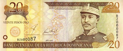 Доминиканская республика, банкнота 20 песо, 2001 год